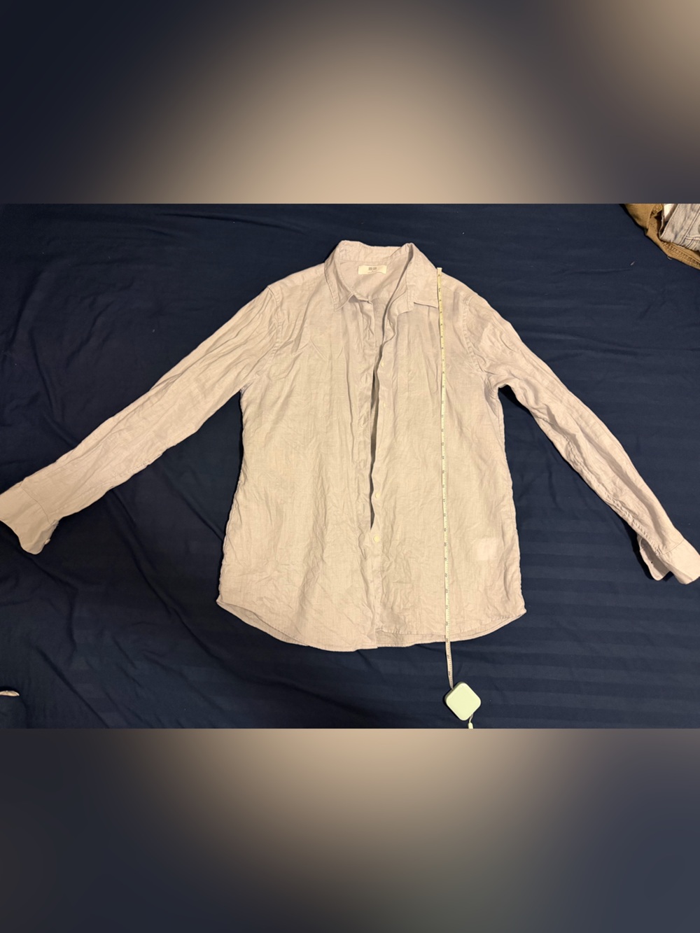 Light Blue Uniqlo Linen Button-Up Shirt